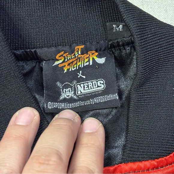 Street Fighter X Nerds Shoryuken Bomber Jacket Men’s Jacket Size Medium Vintage - Picture 3 of 5